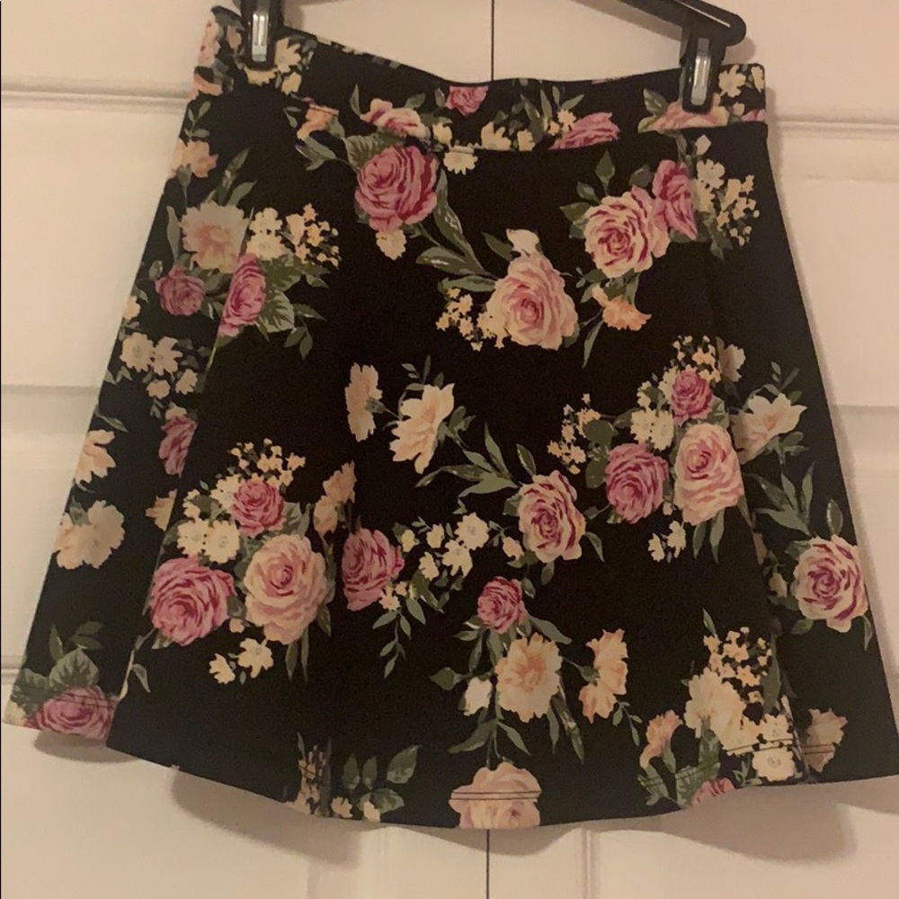 Forever 21 Floral Skater Skirt